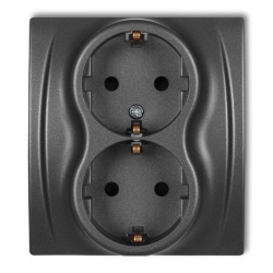 LOGO Gniazdo podwójne z/u SCHUKO grafitowy 11LGP-2sp