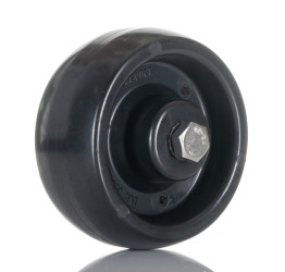 Kółko do wózka, Twardy materiał syntetyczny odporny na ciepło, Czarny, obc.: 100kg, śred.: 80mm, szer.: 35mm