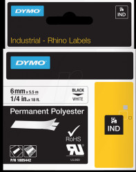 1805442 DYMO IND polyester, 6 mm, black/white