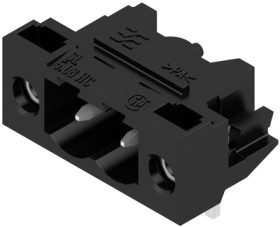 Pin header, 2 pole, pitch 5.08 mm, angled, black, 1150340000