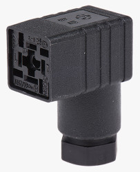 Złącze zaworu elektromagnetycznego C 2P+E 250 V AC/DC Żeński dławnica PG7 Śruba centralna Hirschmann