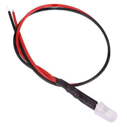 Yellow 5mm LED Prewired White Diffused Lens 12V