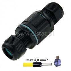 Złącze mufa; 2 tory; 3 piny; IP68; kabel 5-13,5mm