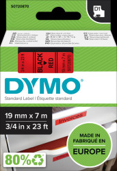 S0720870 DYMO D1 tape, 19 mm, black/red