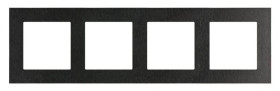 Simon 55 Ramka 4-krotna Nature Inox czarny TRN4/190