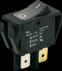 01552.3112-00 Rocker switch ON-OFF, 2-pin, black