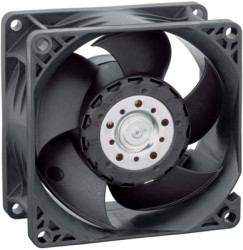 DC axial fan, 24 V, 80 x 80 x 38 mm, 132 m³/h, 55 dB, ball bearing, ebm-papst 8214 JN