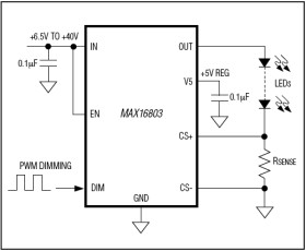 High-Voltage, 350mA, High-Brightness LED Driver with PWM Dimming and 5V Regulator