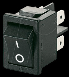 01858.1103-02 Rocker switch, 2-pin, OFF, black, I-O