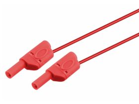 Izolowany przewód banan - banan 4mm 100cm średnica 2mm czerwony