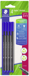 Staedtler triplus 334 R-3BK4 Cienkopis niebieski 0.3 mm 4 szt.