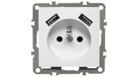 Quadra Gniazdko Z Bolcem 2X Usb Do Ramek 230V 2.1A