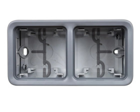 PLEXO55 Puszka natynkowa podwójna pionowa szara 069661