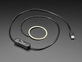 Adafruit Cool White LED Ring Light with USB Cable and On/Off Switch