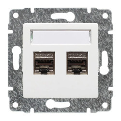 VENA Gniazdo komputerowe podwójne 2xRJ45 bez ramki kat. 6 ekranowane 510268