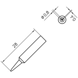 Weller T0054485999 XNT H Solder Tip Chisel 0.8 x 0.4mm