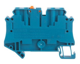 Złączka przelotowa 4-przewodowa z odłącznikiem nożowym 4mm2 niebieska UT 4-QUATTRO-MT BU 3073050 /50szt./