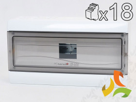 Rozdzielnica natynkowa 18 modułowa 1x18M drzwi transparentne IP55 NT18 6665-218 TAREL