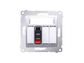 SIMON 54 Gniazdo głośnikowe pojedyncze srebrny mat do podłączenia 1 kolumny głośnikowej DGL31.01/43 KONTAKT SIMON