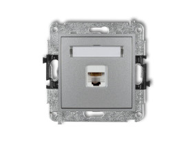 MINI Gniazdo komputerowe RJ45 kat.6 8-stykowy srebrny metalik 7MGK-3 KARLIK