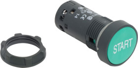 Pushbutton, unlit, groping, 1 Form A (N/O), waistband round, green, front ring black, mounting Ø 22 mm, XB7NA3133