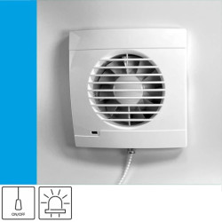 Wentylator domowy Vulkan RS100P przełącznik pociągany, kontrolka LED, fi 100 mm, kolor biały