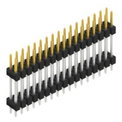 Pin header, 34 pole, pitch 2.54 mm, straight, black, 10057270