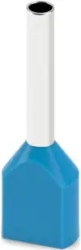 Insulated twin wire end ferrule, 0.75 mm², 10 mm long, DIN 46228-4, UL 486F-F, blue, 2100009