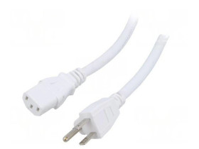 SN45-3/14/5WH Kabel: 3x14AWG, IEC C13 żeński,NEMA 5-15 (B) wtyk, 5m