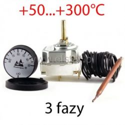 Termostat do zabudowy, trójfazowy, +50...+300°C