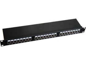 Patch panel 1U/19 cali STP ekranowany 24 porty kat. 6 złącza LSA półka montażowa PK-S6-1