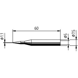 Ersa 0172BD/SB Soldering Tip Pencil-Shaped 1.10mm 1pc