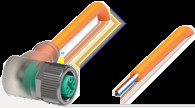 Sensor actuator cable, M12 cable socket, angled, A to open end, 4 pole, 1.5 m, POC, orange, 4 A, 224713