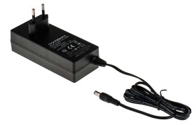 Adapter AC/DC Uwy 24V dc Iwy 2.5A Złącze 2,1 x 5,5 x 12 mm, biegun dodatni w środku 60W typ wtyczki: Typ C