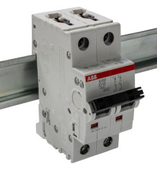 Wyłącznik nadprądowy MCB, Typ D, 2-biegunowy, 13A, 400V, 125V, na szynę DIN, ABB S202-D13, S200