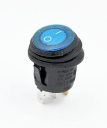 KCD5-BU przełącznik okrągły kołyskowy hermetyczny podświetlany niebieski ON-OFF; 6A / 250V