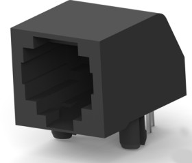 Socket, RJ11/RJ14, 4 pole, 6P4C, Cat 3, solder connection, through hole, 5555165-2