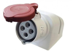 Gniazdo siłowe z klapką 4p 16A 400V stałe IP44 PAWBOL do obudowy