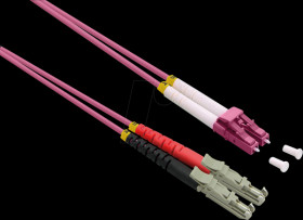21159470 LWL patch cable, LSH duplex/LC duplex, OM4, 50/125 µm, violet, 0