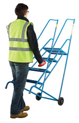 Schodki przenośne 4-stopniowe Stal wysokość 1.710m RS PRO Niebieski