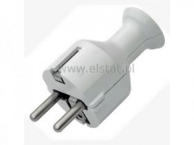 Wtyczka okrągła biała z uziemienie WT-40