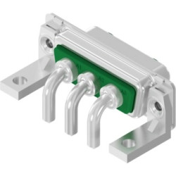 D-Sub socket, 3 pole, 3W3C, equipped, angled, solder pin, 303W3CSXX73G20X