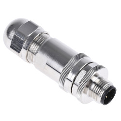 Złącze wielostykowe przemysłowe 4-pinowe M12 Montaż na kablu Wtyczka TE Connectivity