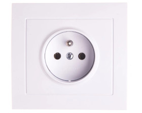 KIER Gniazdo pojedyncze z/u białe GP-1WZ/00