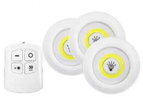 Zestaw lampek COB 1w 3szt+pilot LTC