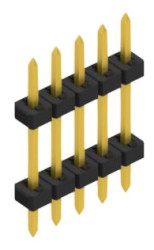 Pin header, 5 pole, pitch 2 mm, straight, black, SLY50815G