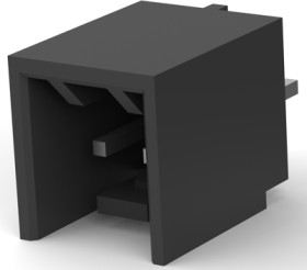 Pin header, 2 pole, pitch 2.54 mm, straight, black, 2-644861-2