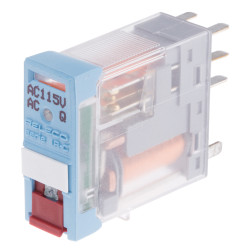 Przekaźnik mocy 115V ac DPDT Releco 1.1W, montaż PCB 7300Ω Otwór przezierny