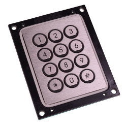 PR01210 12-Key Rear Mounting Stainless Steel Keypad IP65 APEM