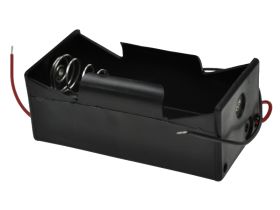 Koszyk baterii; BC1; 1xR20(D); z przewodem; pojemnik; czarny; R20 D